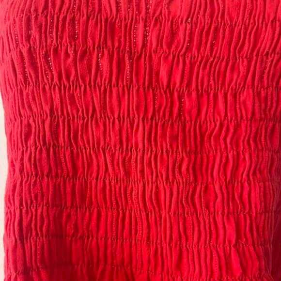 Cute Summer Gathered Tank Top ~ Red - Picture 4 of 6